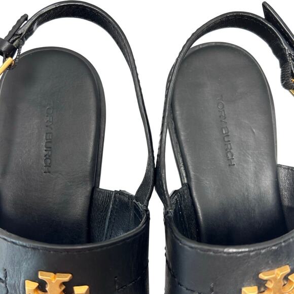 Tory Burch Everly Slingback Black Leather, Signature T logo, Buckle Closure. 7 - Picture 5 of 10